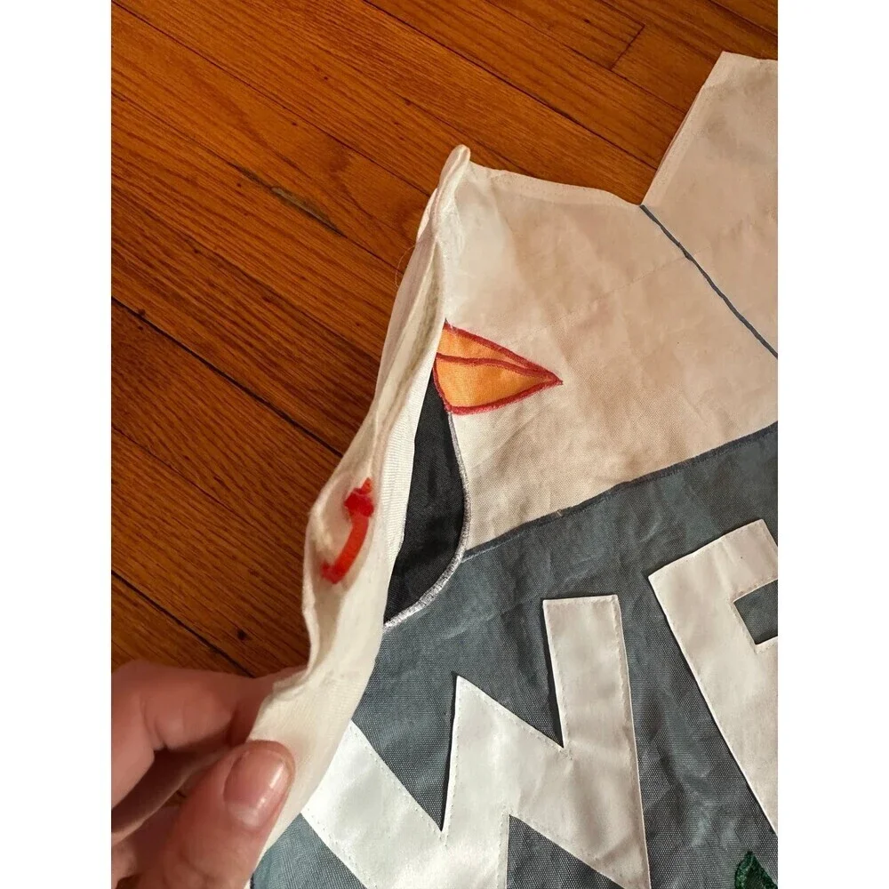 Vintage WELCOME crow fabric banner
